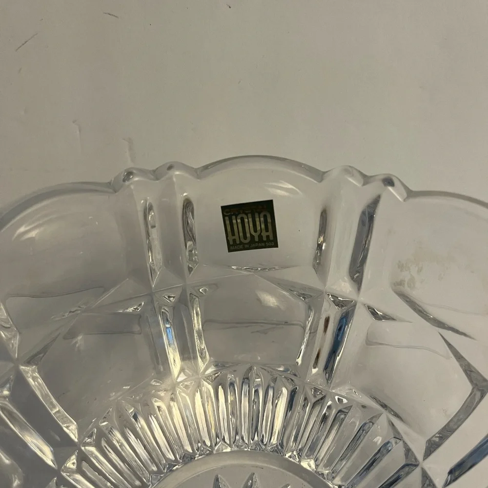 Hoya Mikasa crystal bowl, glass bowl, decor, candy dish, Japan